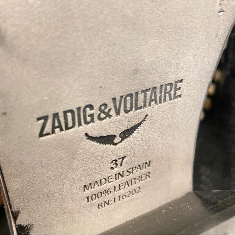 Zadig & Voltaire Cara High Western Ankle Boots Black Suede Leather - Picture 9 of 10